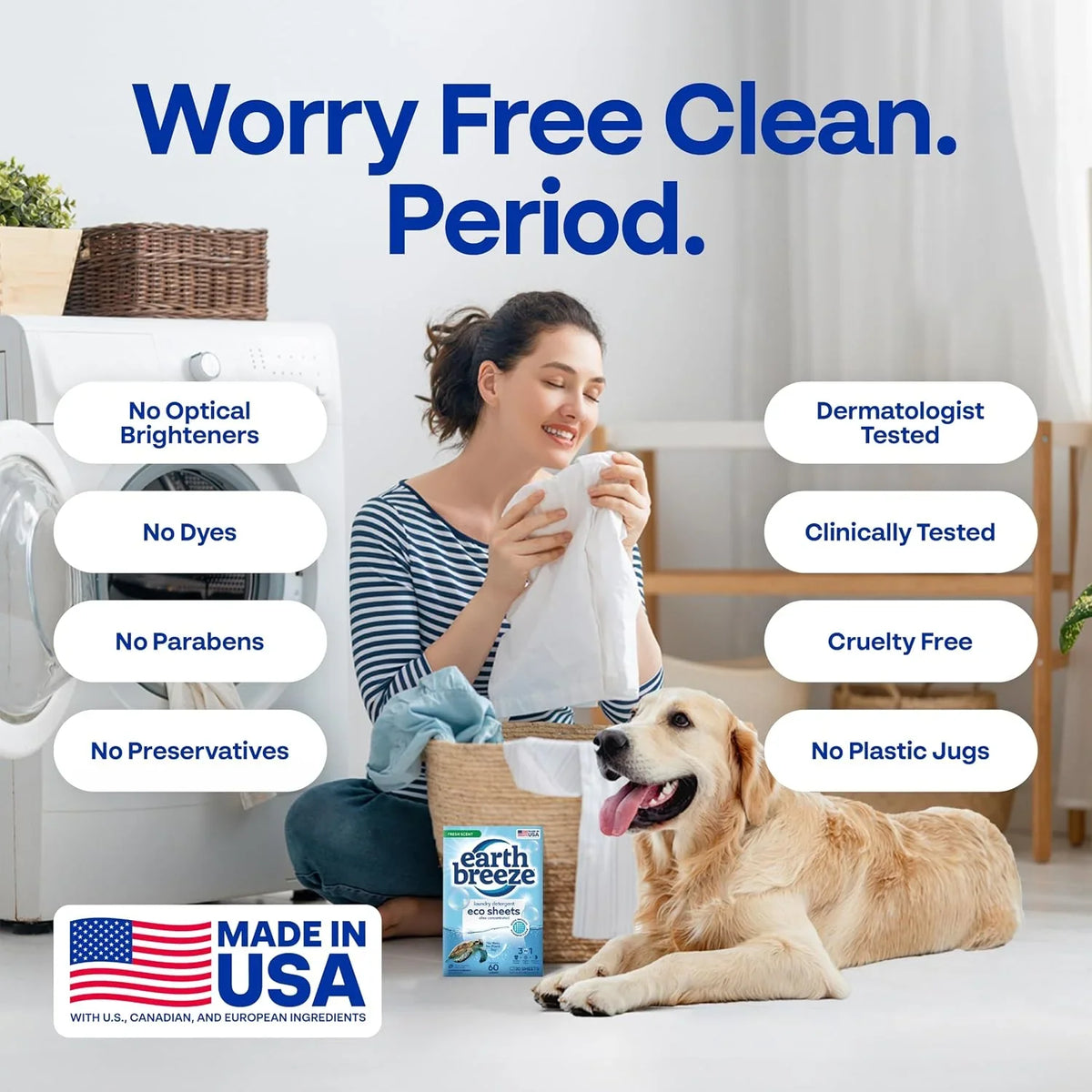 Earth Breeze Laundry Detergent Sheets Fresh Scent 180 Loads
