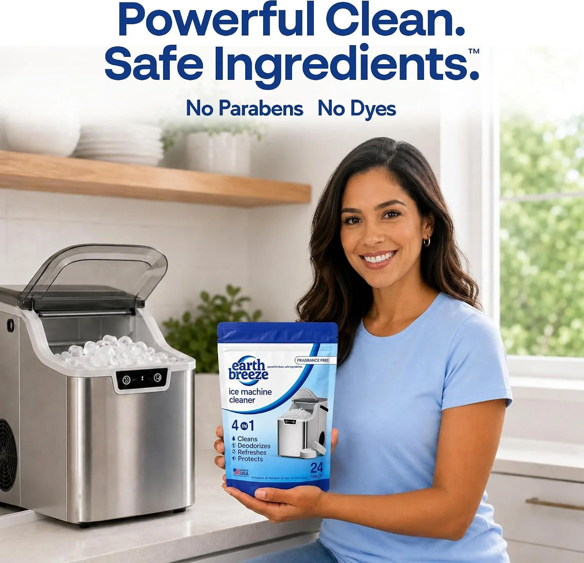 Earth Breeze Ice Machine Cleaner Tablets 4-in-1 Fragrance Free