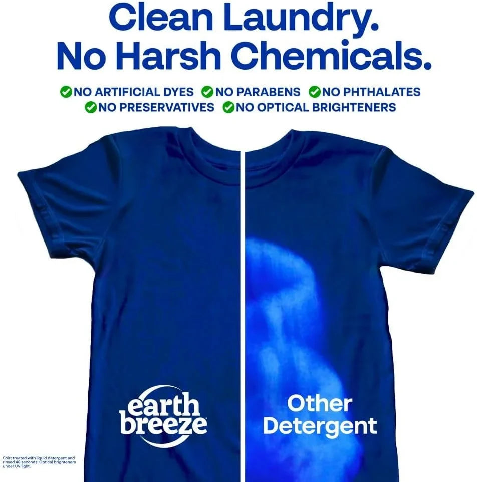 Earth Breeze Laundry Detergent Sheets Fragrance-Free 60 Loads