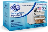 Earth Breeze Fabric Softener Dryer Sheets Fragrance Free (1 Pack)