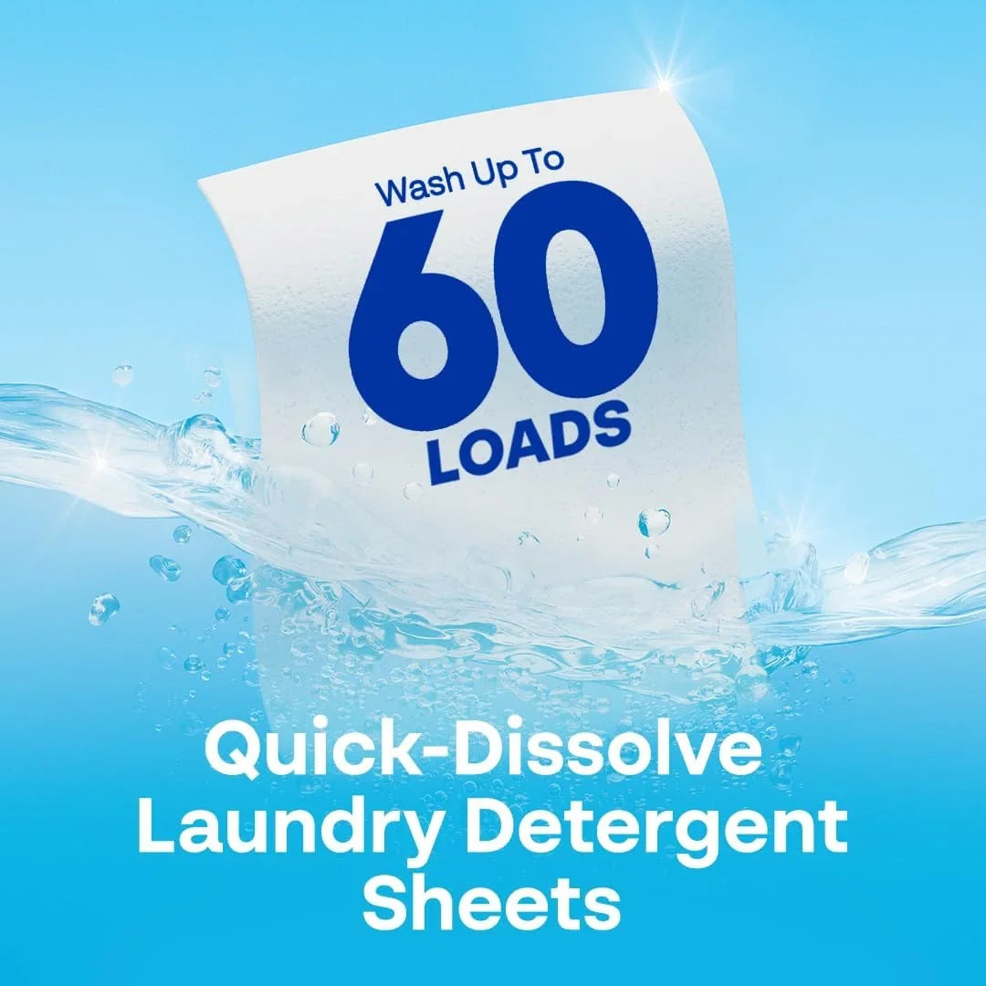 Earth Breeze Laundry Detergent Sheets Fragrance-Free 60 Loads
