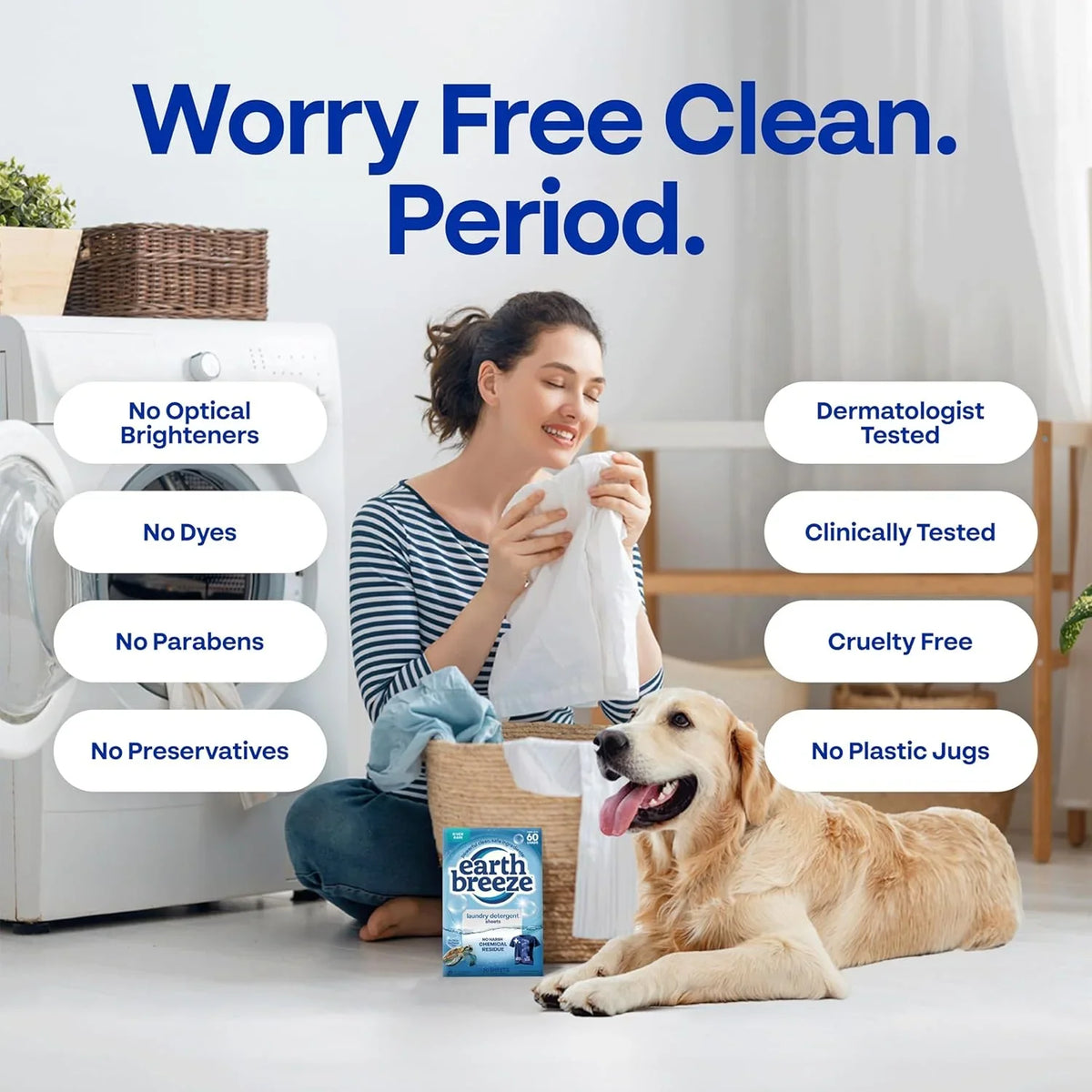 Earth Breeze Laundry Detergent Sheets River Rain 60 Loads