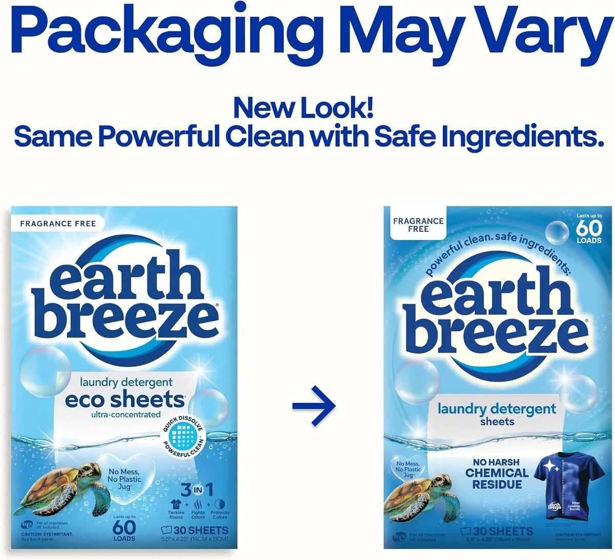 Earth Breeze Laundry Detergent Sheets Fragrance Free 180 Loads