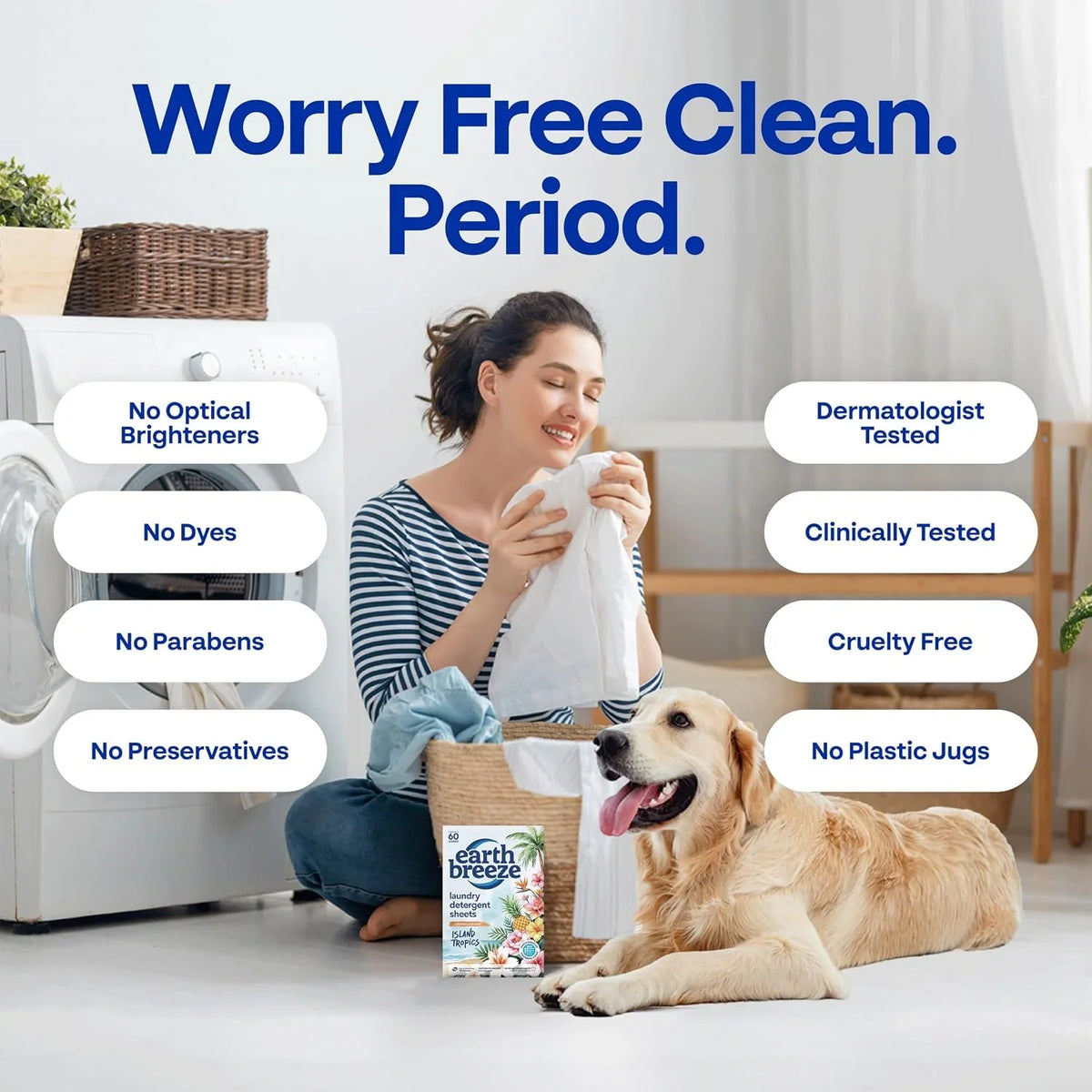 Earth Breeze Laundry Detergent Sheets Island Tropics 60 Loads