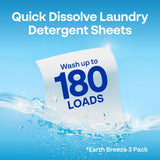 Earth Breeze Laundry Detergent Sheets Fresh Scent 180 Loads